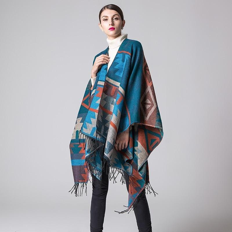 Ruicestai Ponchos and Shawl Knit Cashmere Scarf - scarf