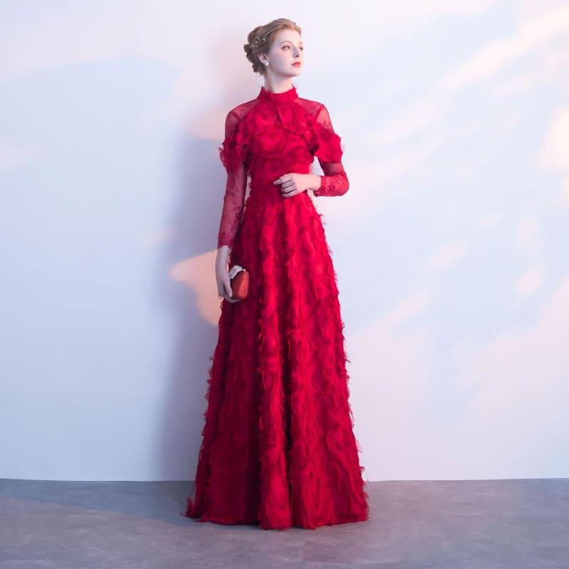 Sexy Elegant Long Sleeves Evening Formal Dress - Gown