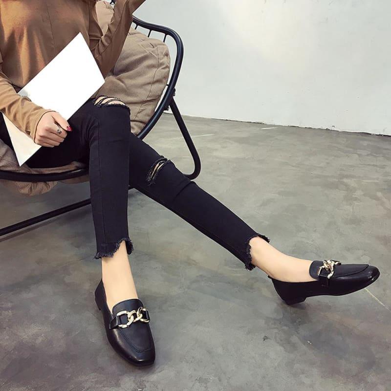 Shallow Mouth Loafers Summer Fashion Sweet Flats - Flats