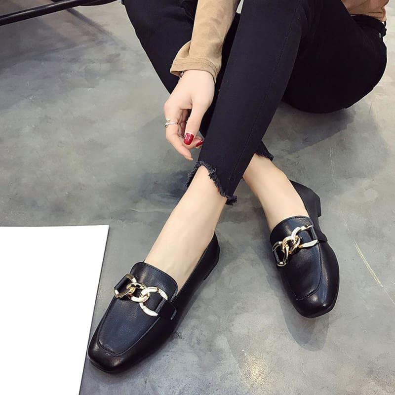 Shallow Mouth Loafers Summer Fashion Sweet Flats - Flats