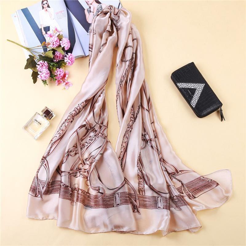 Shawls And Wrap Long Print Silk Scarf - C12 - Scarf