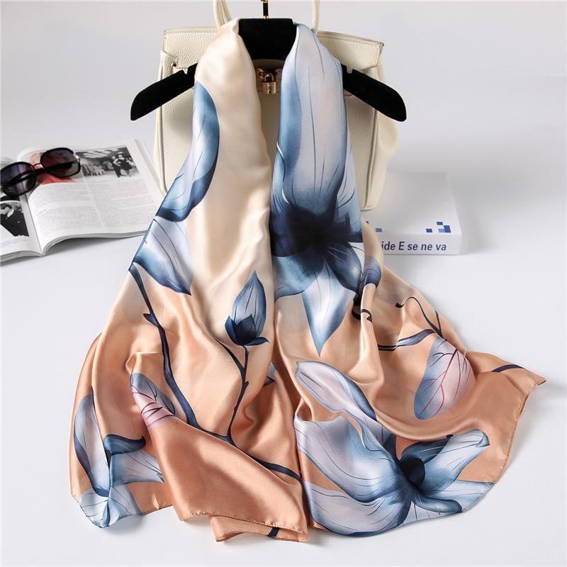 Shawls And Wrap Long Print Silk Scarf - C26 - Scarf