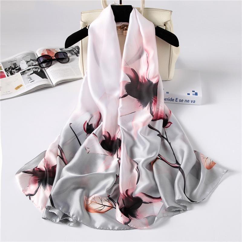 Shawls And Wrap Long Print Silk Scarf - C27 - Scarf