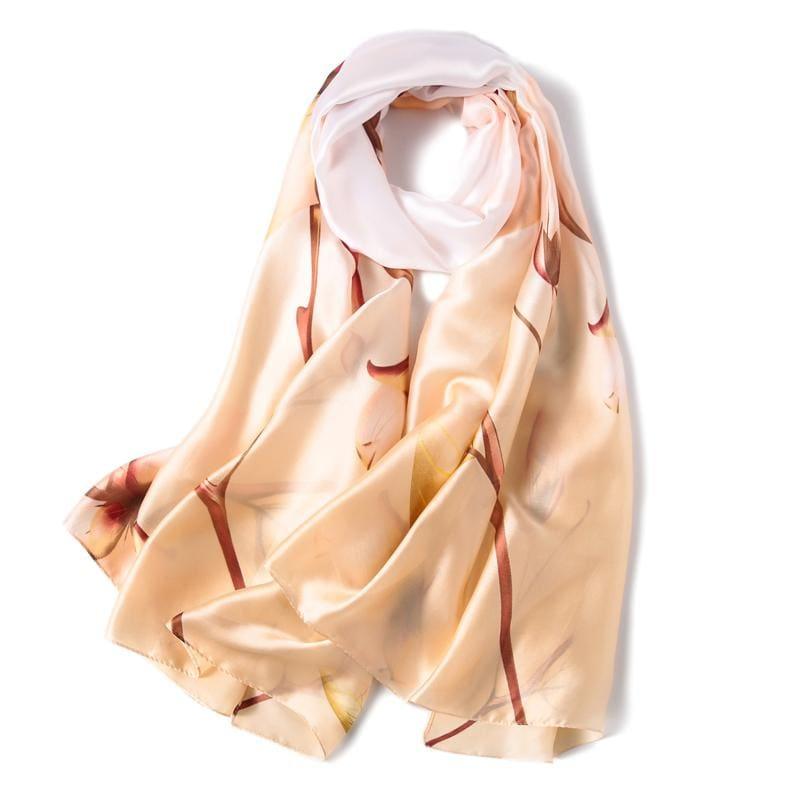 Shawls And Wrap Long Print Silk Scarf - C28 - Scarf