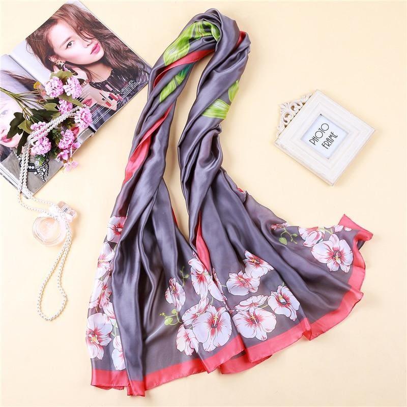 Shawls And Wrap Long Print Silk Scarf - C8 - Scarf