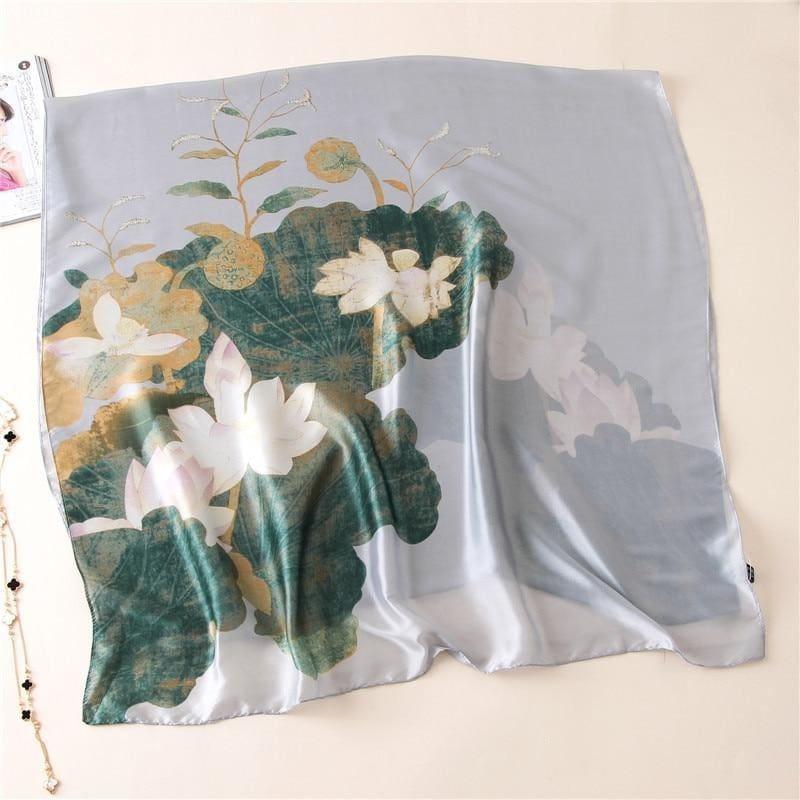 Silk Floral Vintage Bandanas Scarf - Scarf