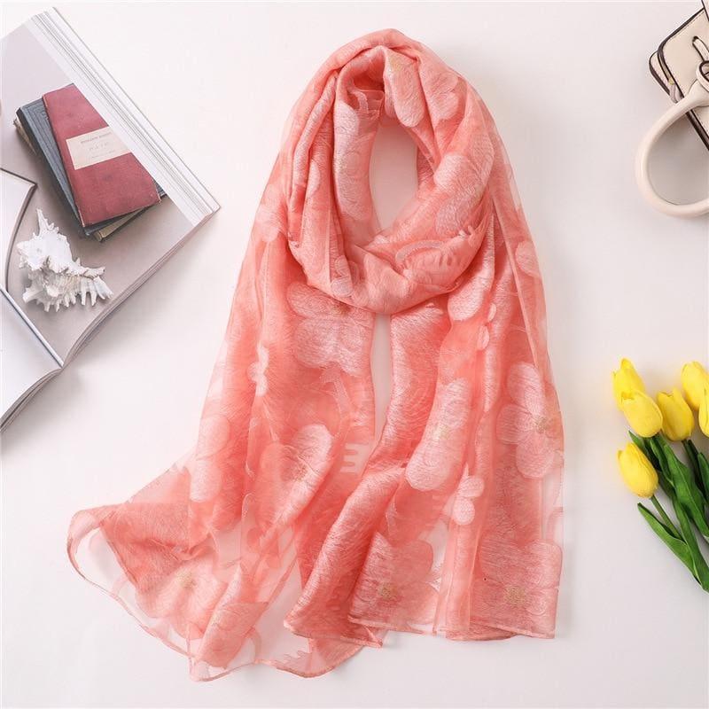 Silk Shawls And Wraps Scarf - 5 - Scarf