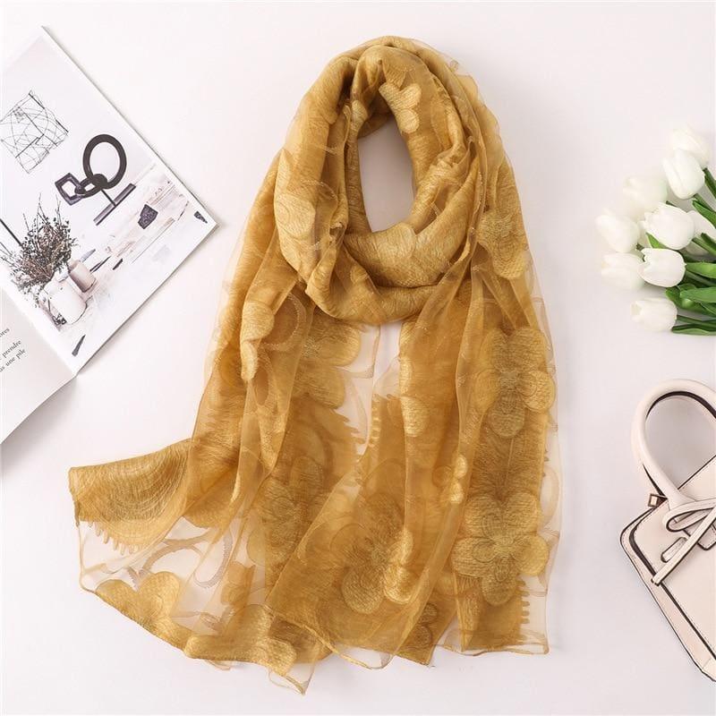 Silk Shawls and Wraps Scarf - yellow - scarf