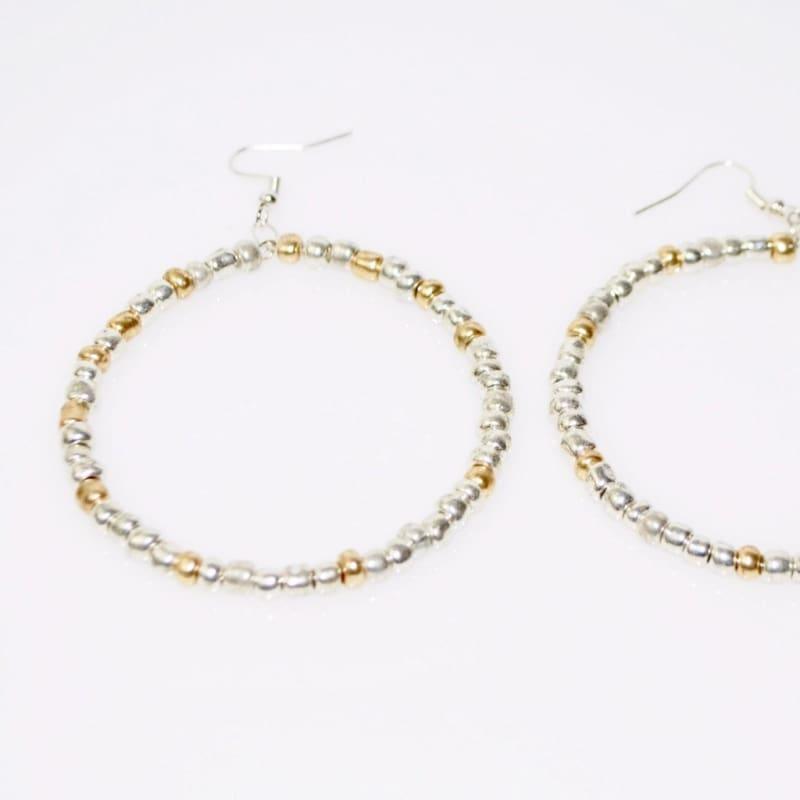 Silver / Gold Silver Sterling Hoop Earrings - Hoop earrings