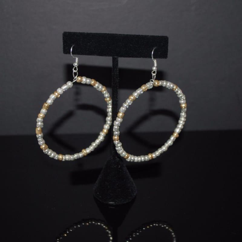 Silver / Gold Silver Sterling Hoop Earrings - Hoop earrings