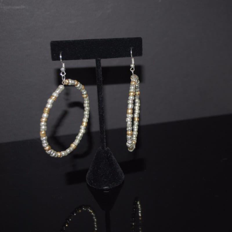 Silver / Gold Silver Sterling Hoop Earrings - Hoop earrings