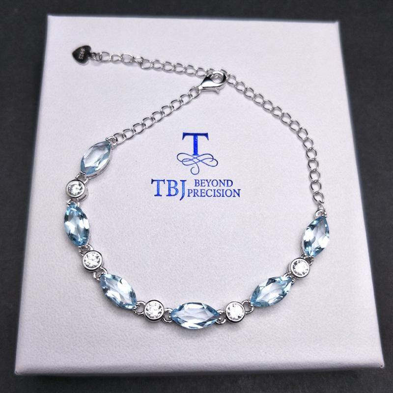 Simple Blue Topaz in 925 Sterling Silver Bracelet - Bracelets