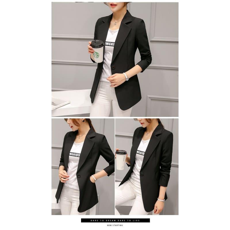 Single Button Blazer Jackets - Jackets