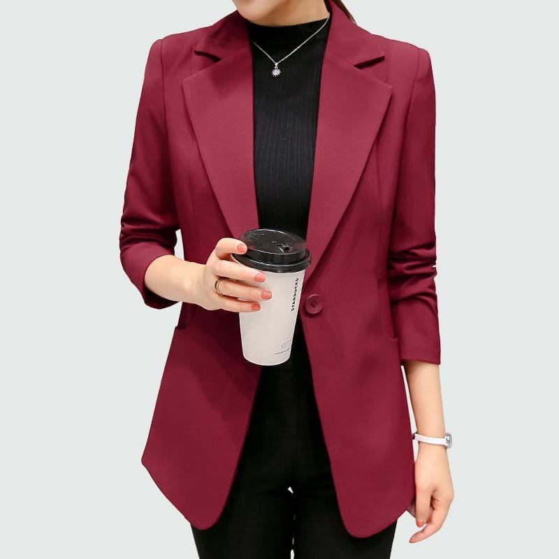 Single Button Blazer Jackets - Jackets