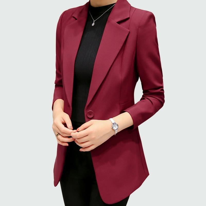 Single Button Blazer Jackets - Jackets