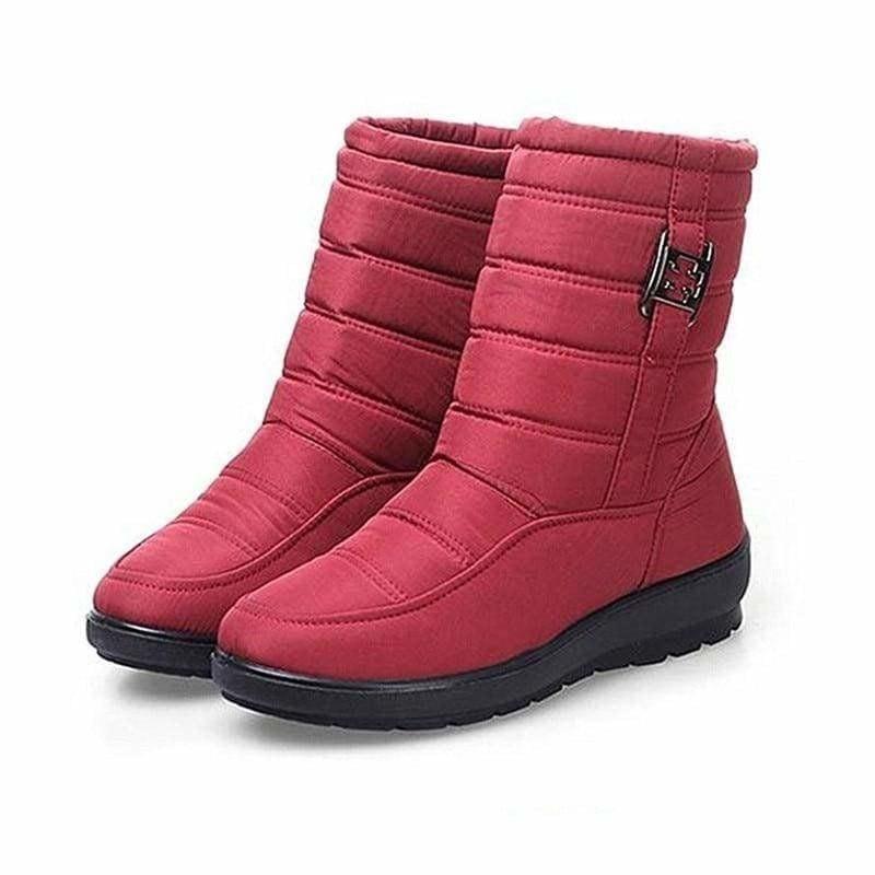 Snow Ankle Boots Female Zipper Down Winter Anti Skid Waterproof Boots - Booties