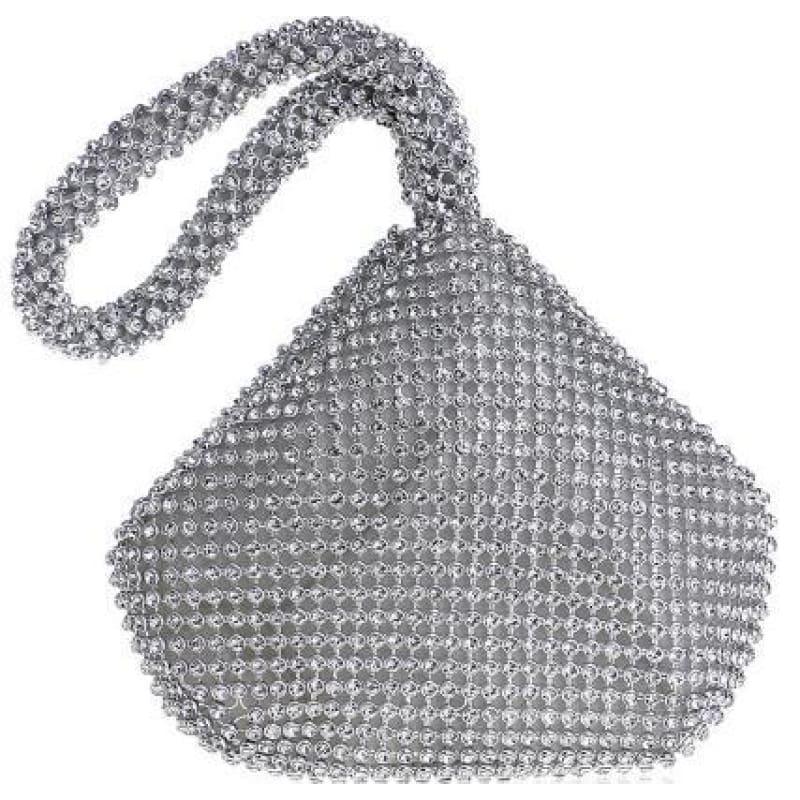 Soft Beaded Evening Clutch Purse Bag - YM1217silver - Clutch