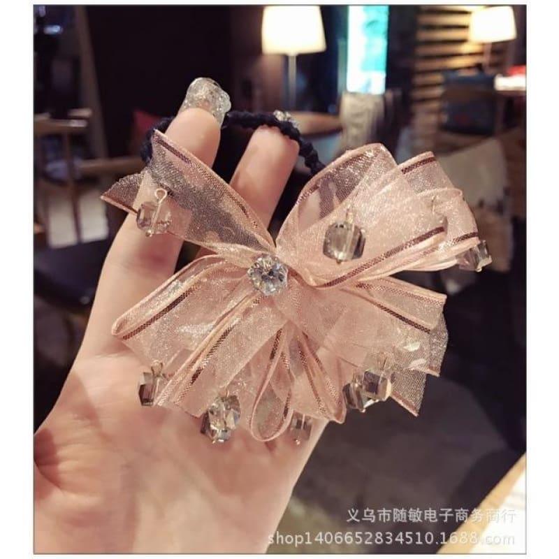 Spring New Style Flower Crystal Hair Elastic Hair Clip - 3 - hair clip