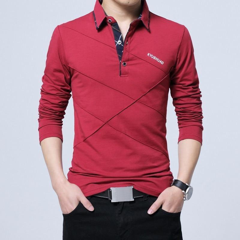 Stripe Designer T-shirt Slim Fit Loose Casual Cotton Mens T-Shirt - Red / Asian Size 4XL - Mens T-shirt