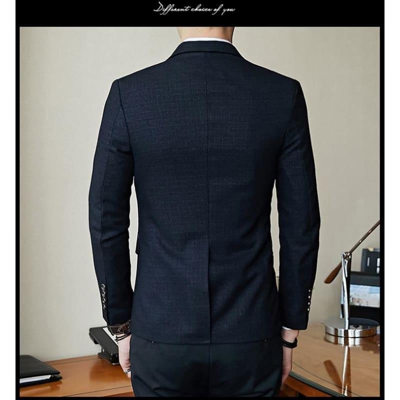 Striped Mens Slim Fit Blazer Slim Masculino Business Stylish Blazer - Suits