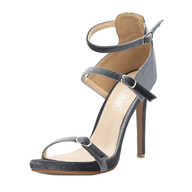 Summer Buckle Strap High Heels Sandals - Sandals