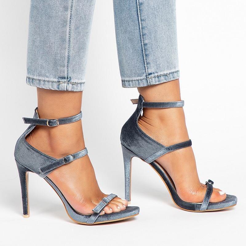 Summer Buckle Strap High Heels Sandals - Sandals