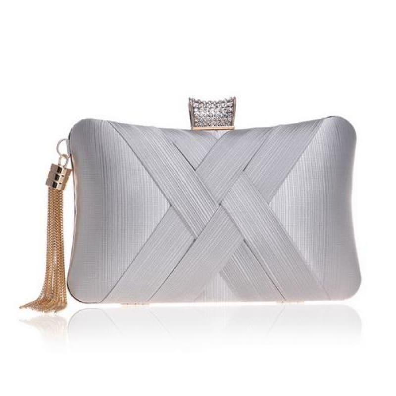 Tassel Day Clutch Bag - Ym1185Silver - Clutch