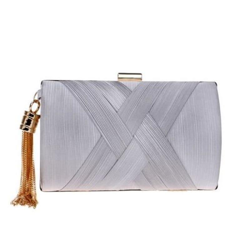 Tassel Day Clutch Bag - YM1215silver - Clutch