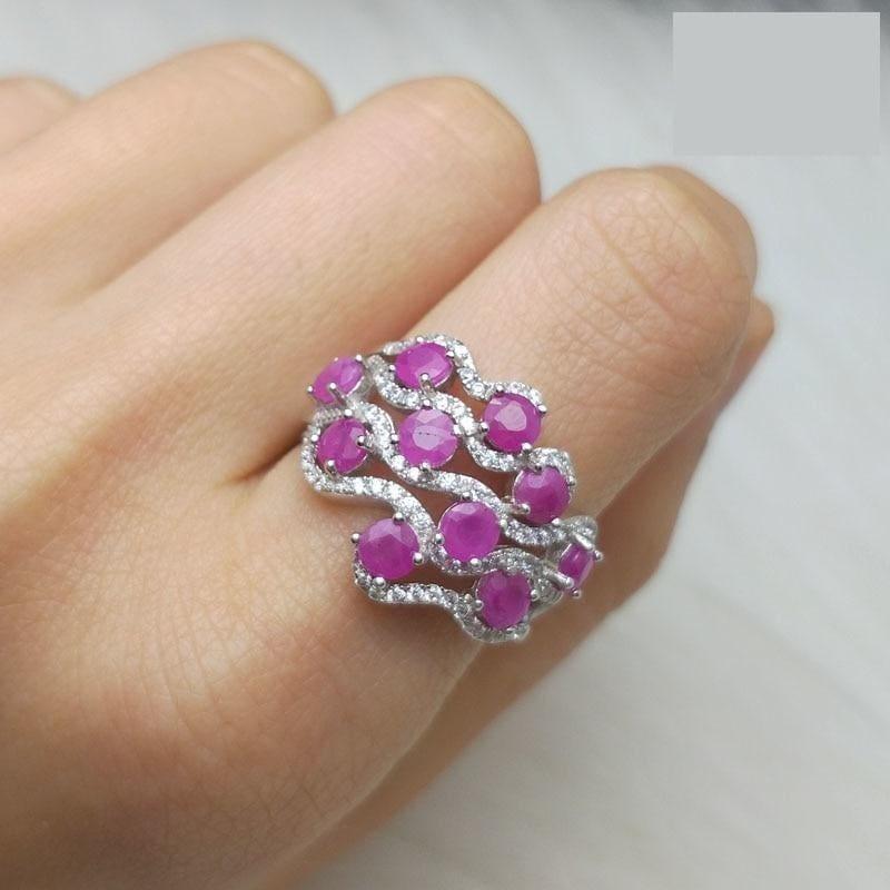 TBJ Romantic design natural diffusion Ruby gemstone ring good making ring in 925 sterling silver for women as a gift