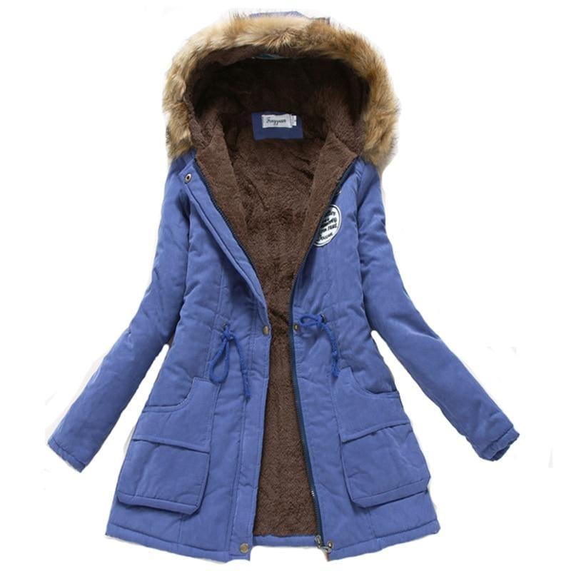 Thick Warm Female Hooded Fur Cotton - Coats