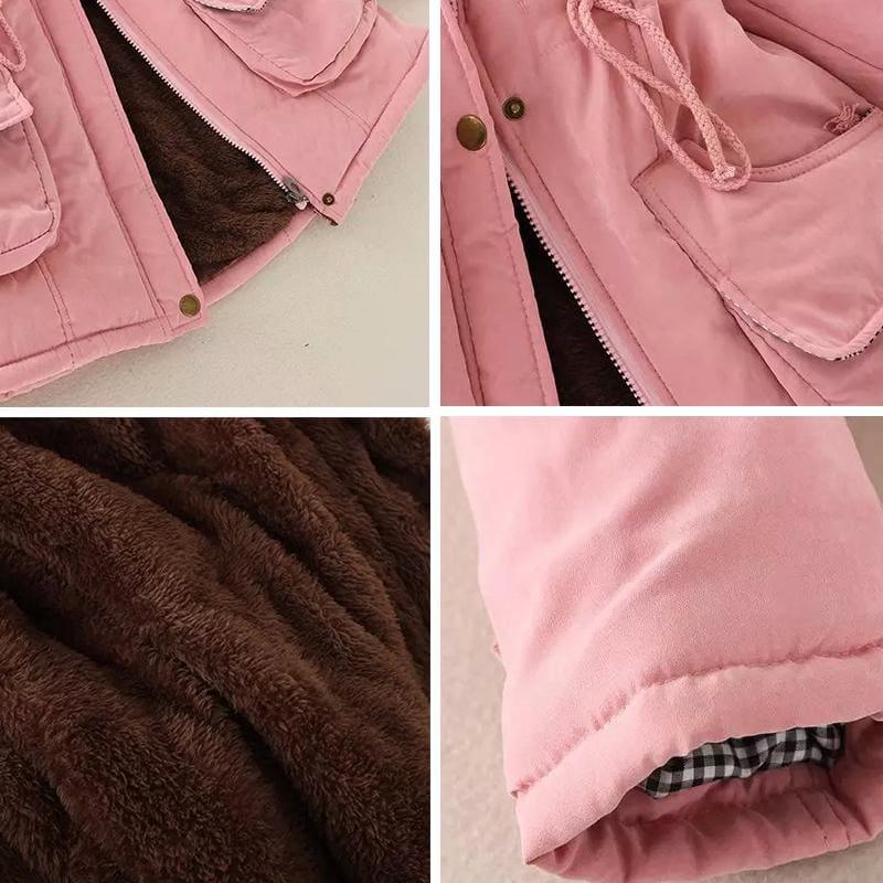 Thick Warm Female Hooded Fur Cotton - Coats