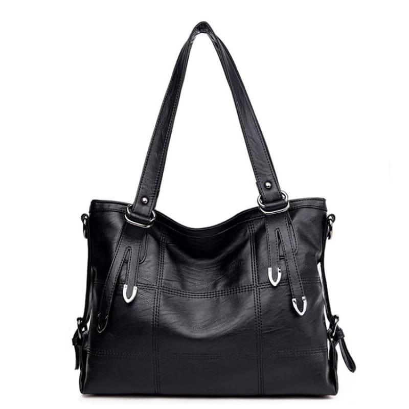 Top-Handle Bags Casual Tote Bag - BLACK - HandBag