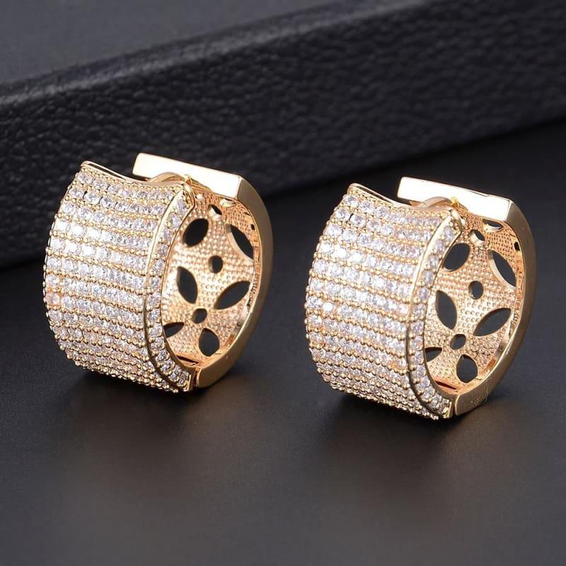 Trendy Hoop Earrings Cubic Zirconia Earrings - earrings