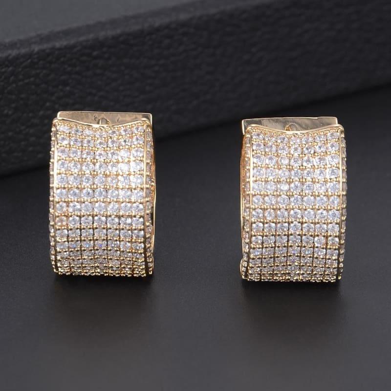 Trendy Hoop Earrings Cubic Zirconia Earrings - earrings