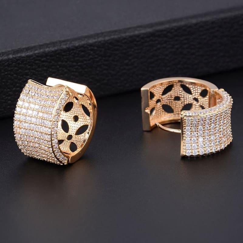 Trendy Hoop Earrings Cubic Zirconia Earrings - earrings