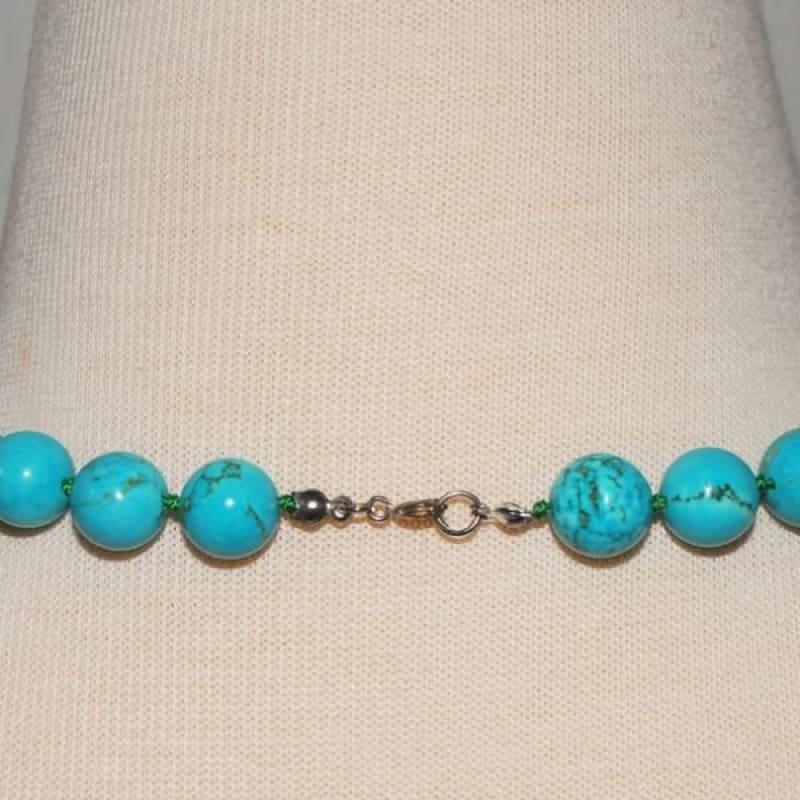 Turquoise Color Block Necklace - Handmade
