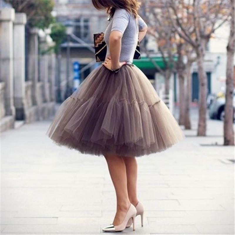 Tutu Tulle Skirt Vintage Midi Pleated Skirts - Skirts