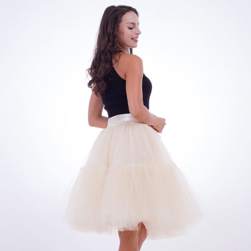 Tutu Tulle Skirt Vintage Midi Pleated Skirts - Skirts