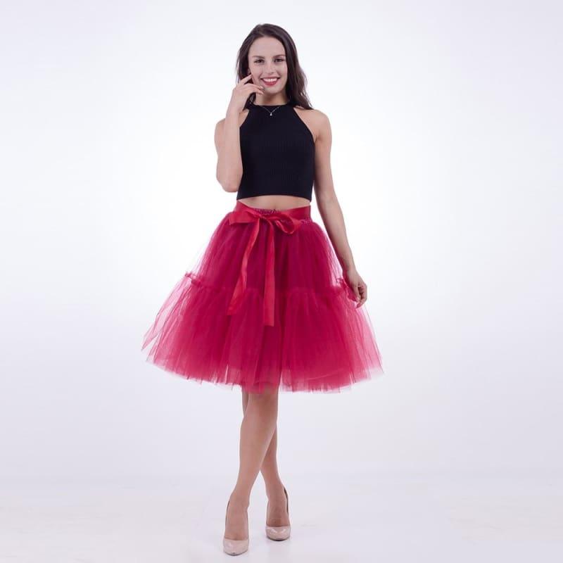 Tutu Tulle Skirt Vintage Midi Pleated Skirts - Skirts