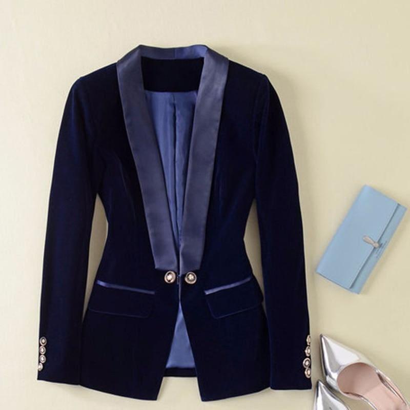 Tuxedo Velvet Blazer Womens Jacket - Jackets