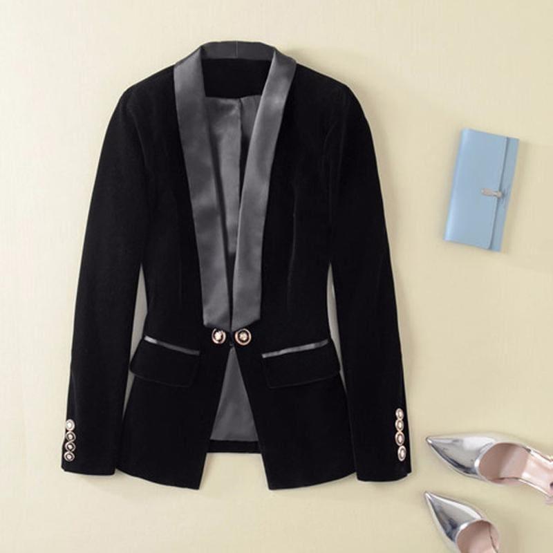 Tuxedo Velvet Blazer Womens Jacket - Jackets