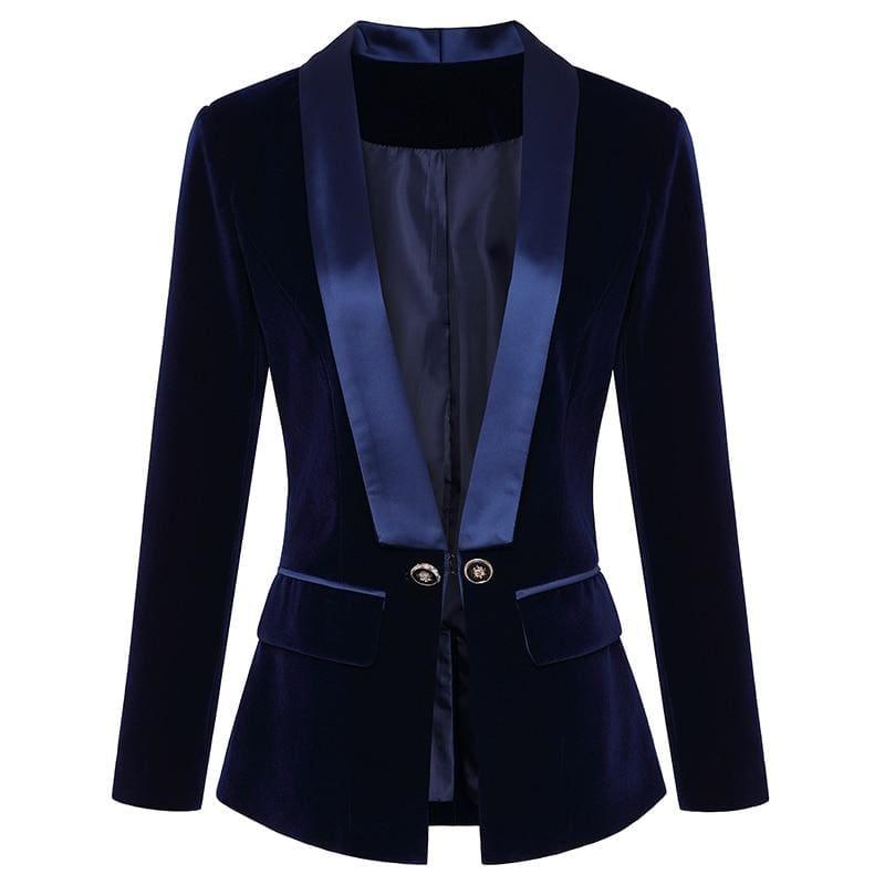 Tuxedo Velvet Blazer Womens Jacket - Jackets