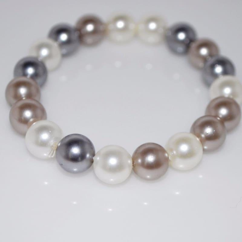 Two Tone Shell Womens Beaded Bracelets - Handmade