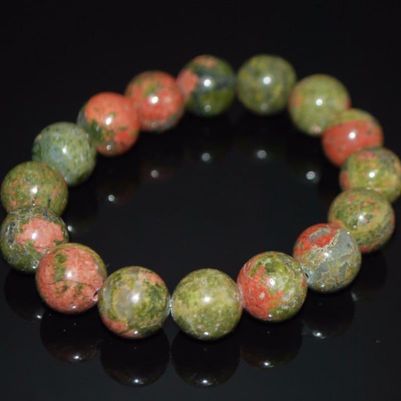 Unakite Jasper Beaded Gemstone Unisex Bracelets - Handmade