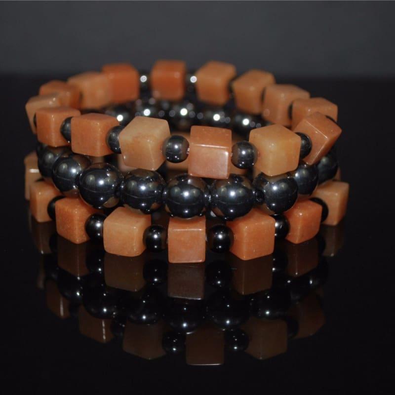 Unisex Magnetic Hematite Gemstone Mens Bracelets - Handmade