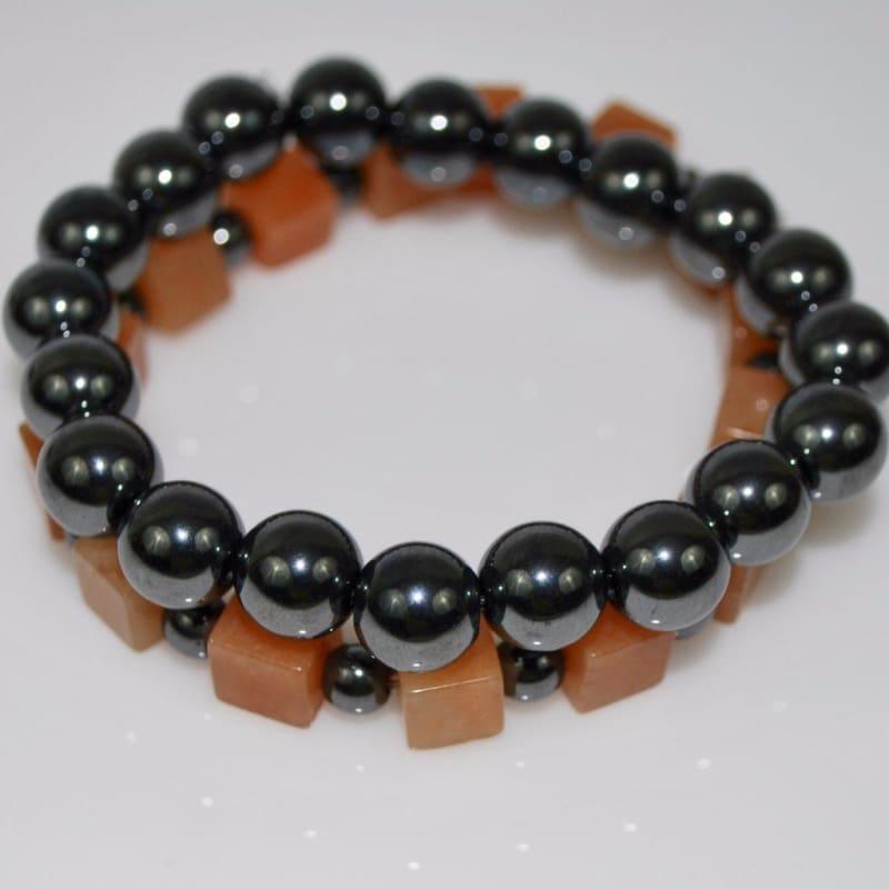 Unisex Magnetic Hematite Gemstone Mens bracelets - Handmade