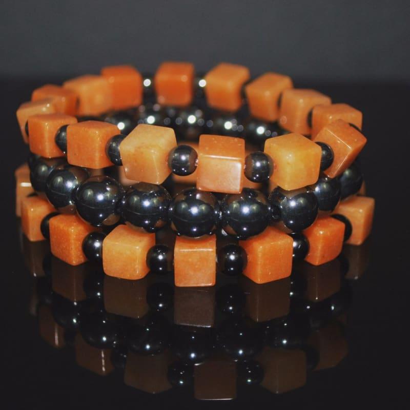 Unisex Magnetic Hematite Gemstone Mens bracelets - Handmade