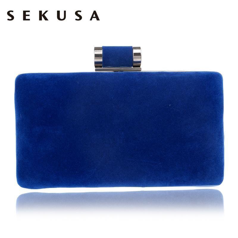 Velvet Chain Shoulder Evening Small Clutch Bag - Clutch