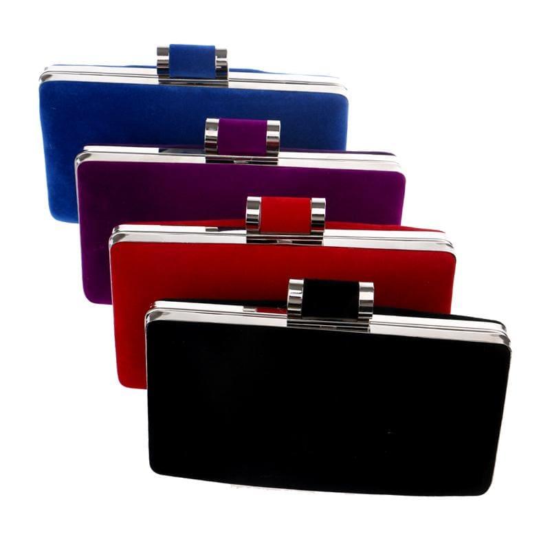 Velvet Chain Shoulder Evening Small Clutch Bag - Clutch