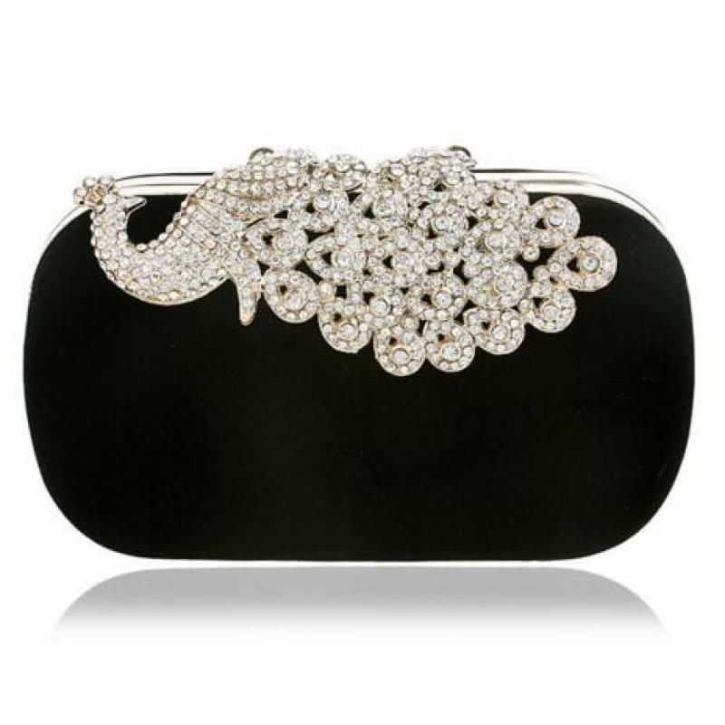 Velvet Chain Shoulder Evening Small Clutch Bag - YM1009black / Mini(Max Length<20cm) - Clutch